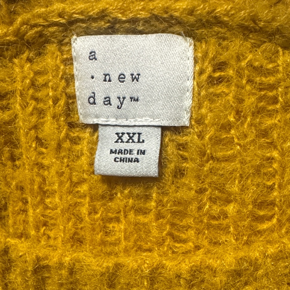 a new day Mustard and Pink Geometric Sweater - Picture 2 of 2